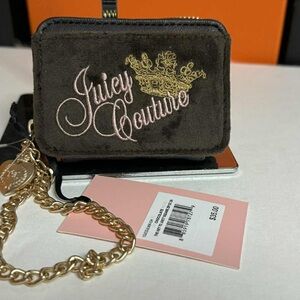 Juicy Couture Dark Brown Velvet Card Holder